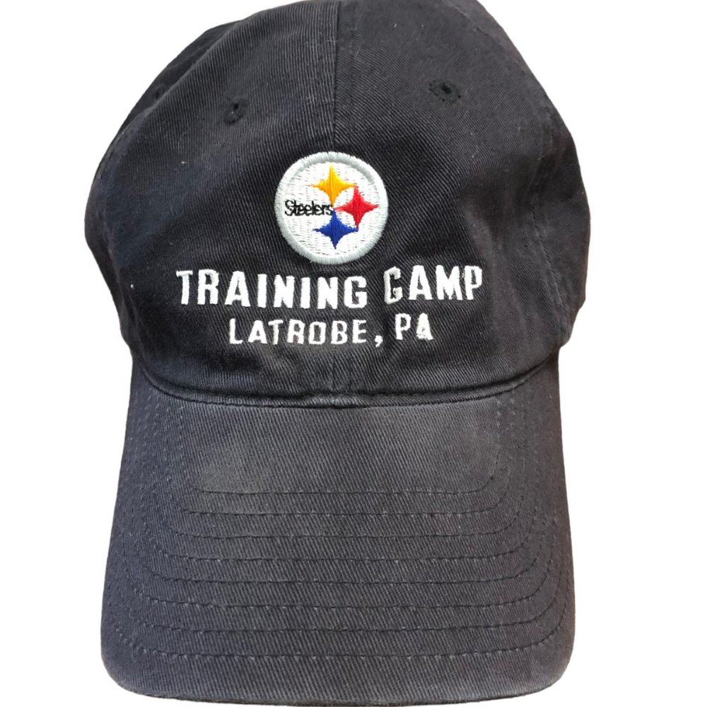 Reebok Black Training Camp Latrobe PA Hat with Multicolor Steelers Logo